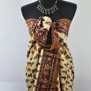 Versatile Fan India Print Sarong, 45 x 70 Inches